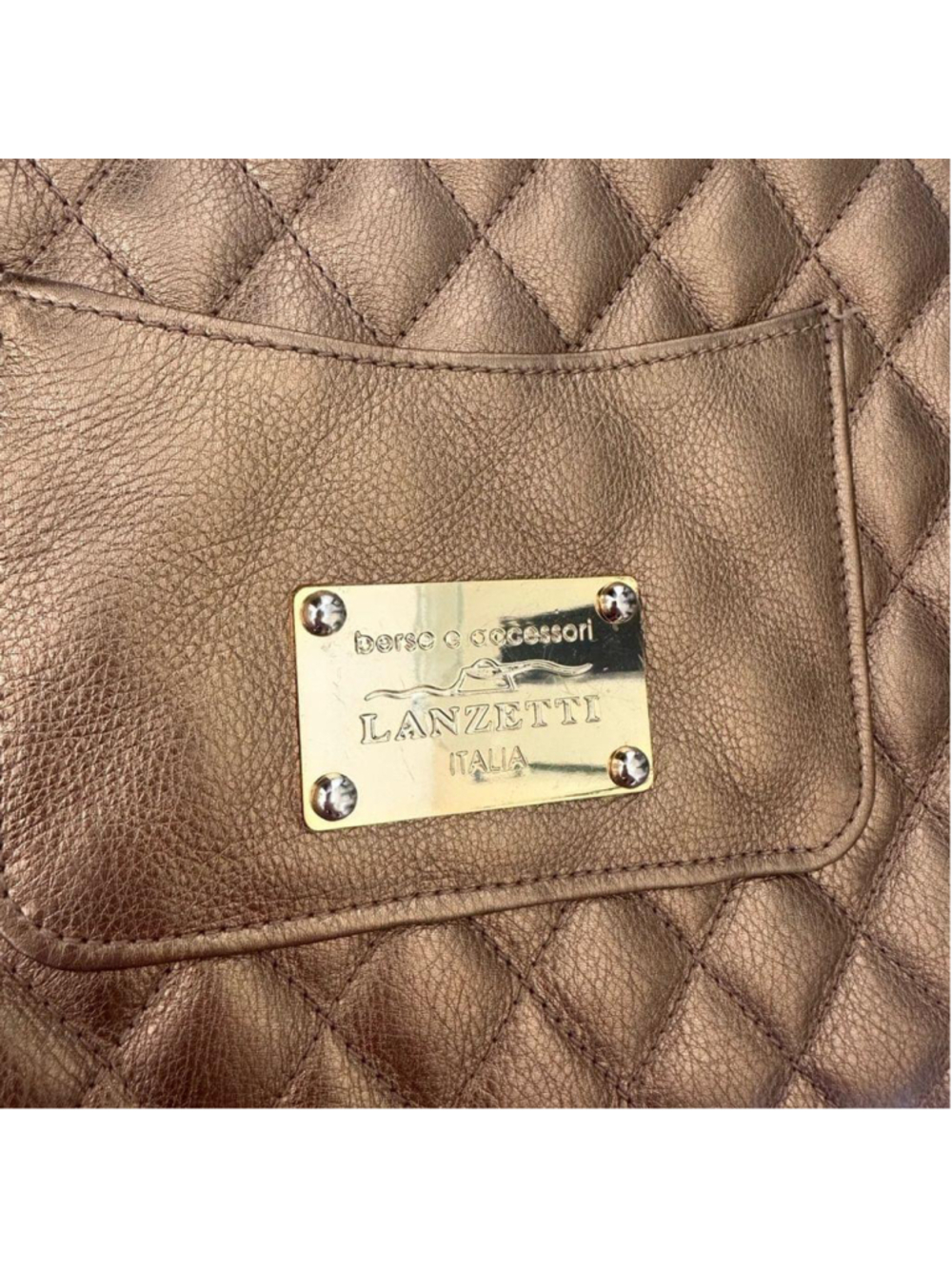 Lanzetti Italy Gold Chain Crossbody Purse - Picture 2 of 13